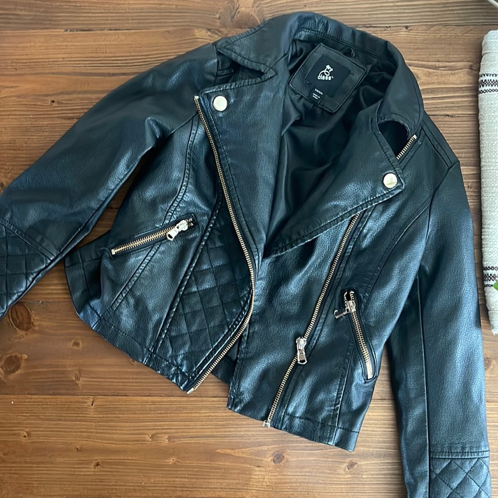 Kids Faux Leather Jacket size (6/6x)